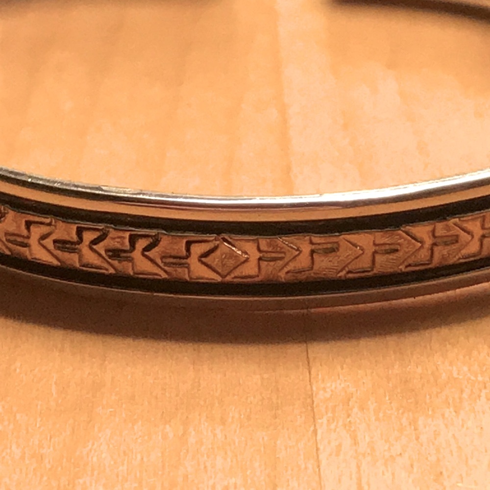 925 SS & Gold Cuff Bracelet - Picture 4 of 5